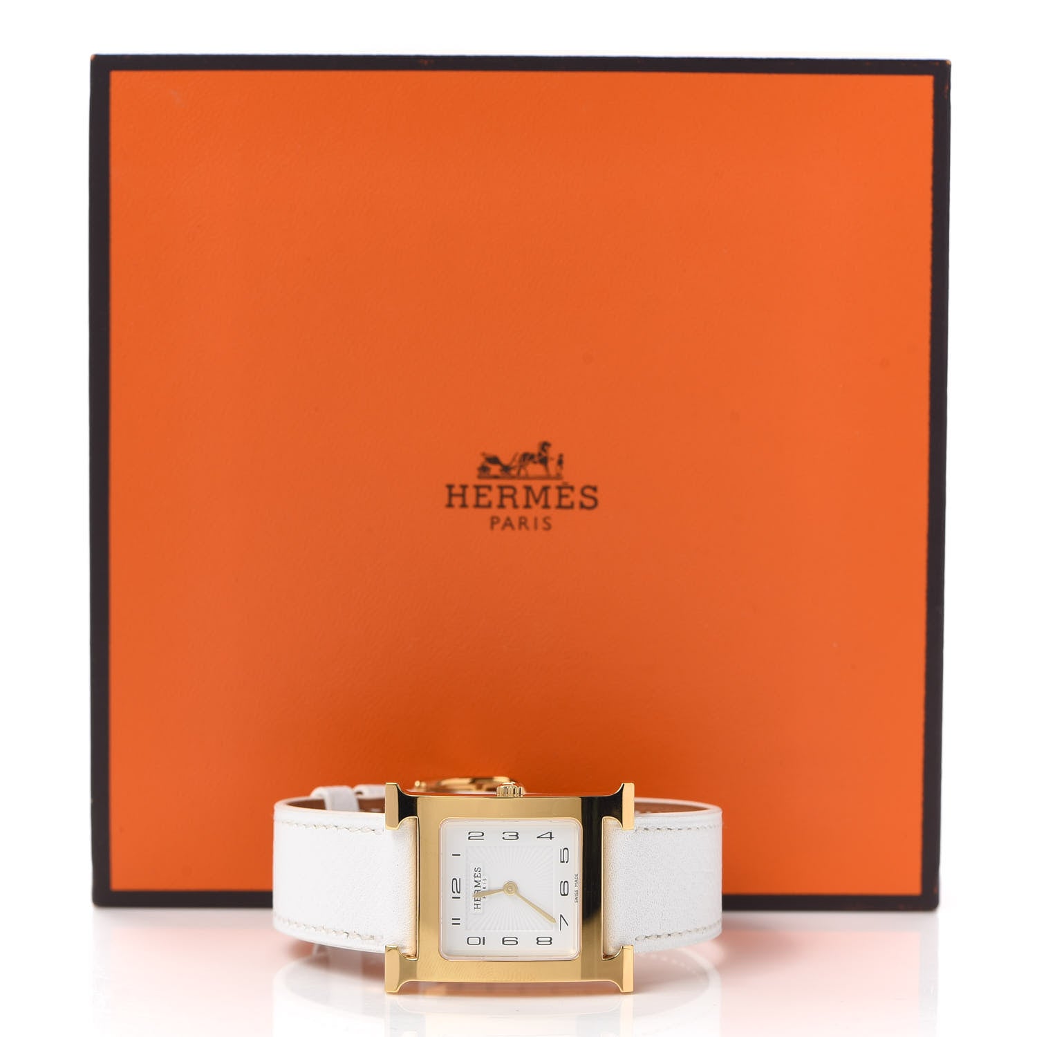 Hermes Stainless Steel Epsom 26mm Heure H Hour Quartz Watch Blanc 5 of 5