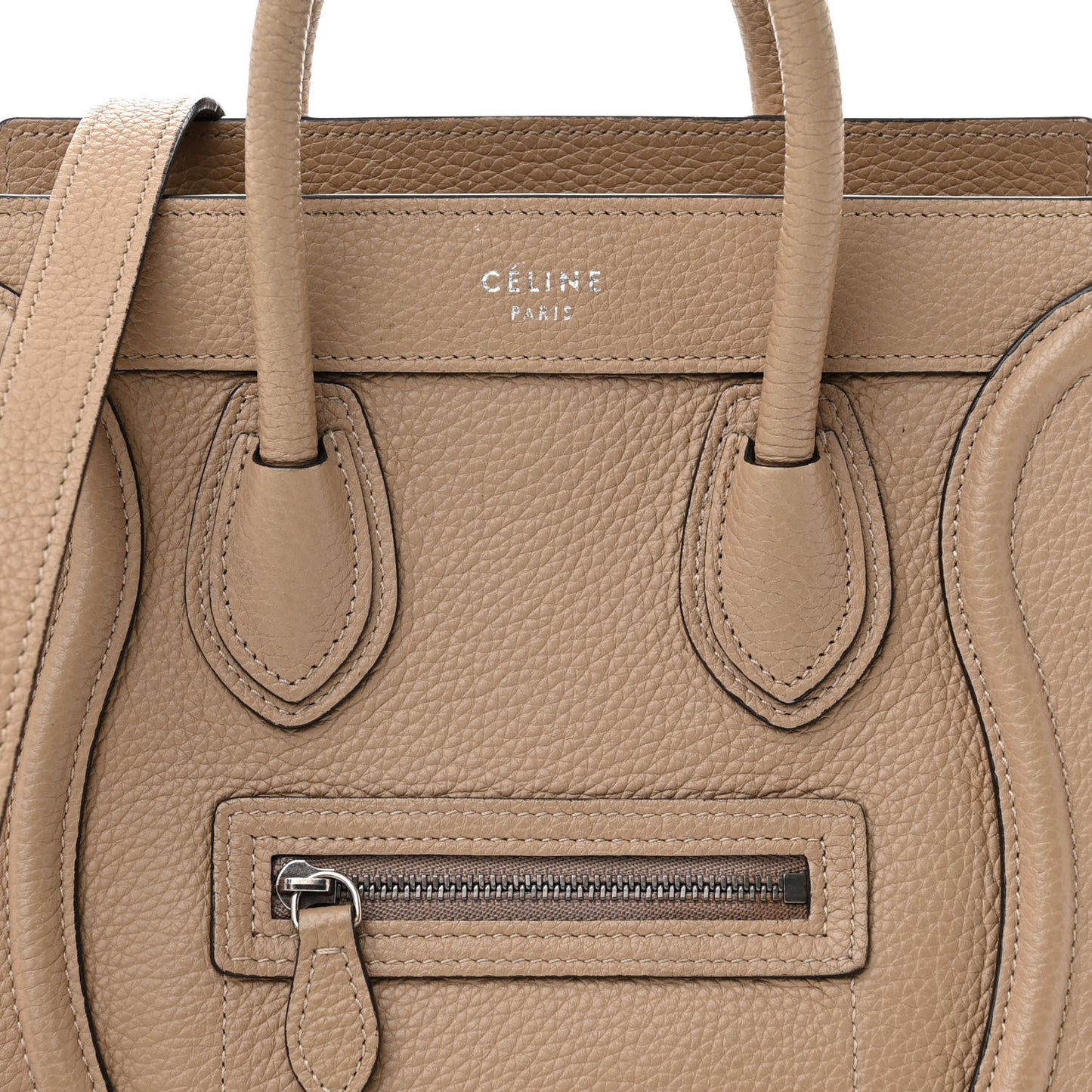 Drummed Calfskin Nano Luggage Dune