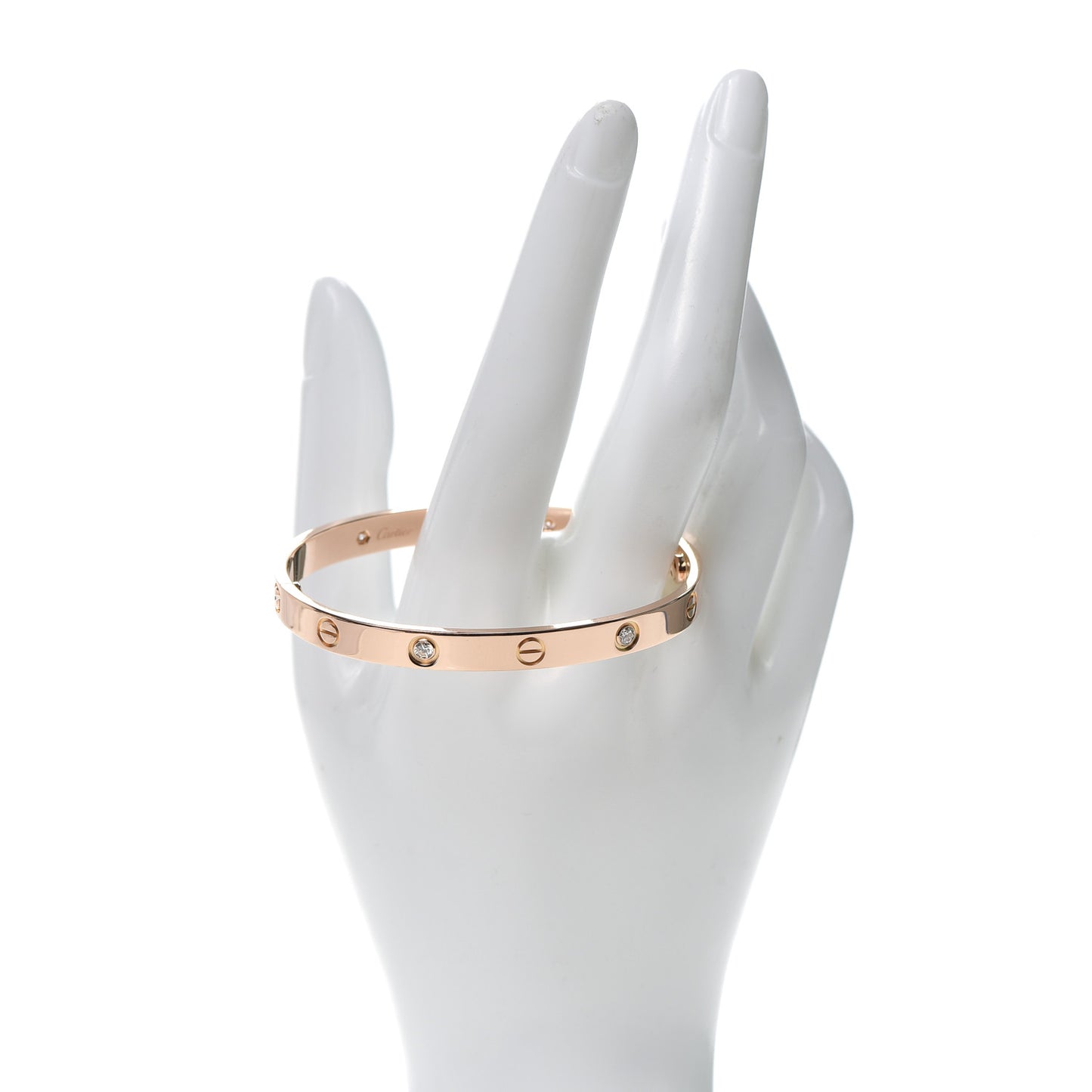 18K Pink Gold 4 Diamond LOVE Bracelet 18