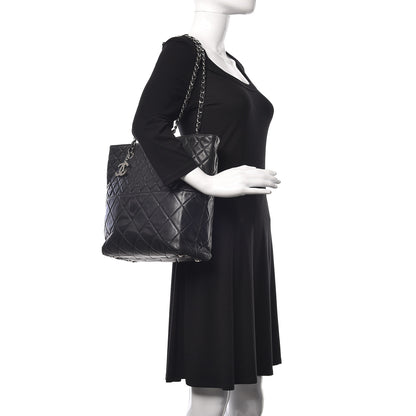 Chanel Calfskin Quilted In The Business North South Tote Black 2 of 14