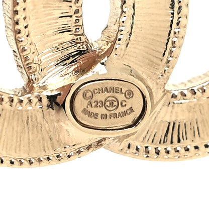 Chanel Crystal CC Drop Earrings Gold Multicolor 4 of 4