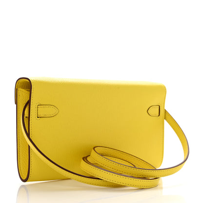 Hermes Chevre Mysore Kelly Wallet To Go Jaune Citron 2 of 10