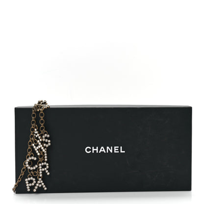 Chanel Crystal City of Lights Letter Chain Necklace Gold 5 of 5