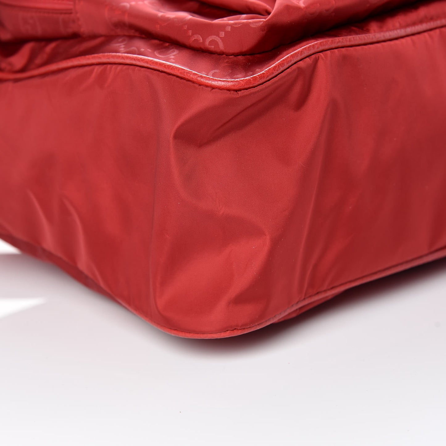 Nylon Monogram Double Buckle Flap Messenger Bag Vibrant Red