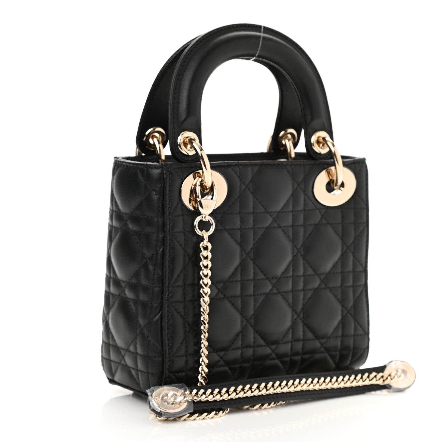 Christian Dior Lambskin Cannage Mini Lady Dior Black 3 of 8