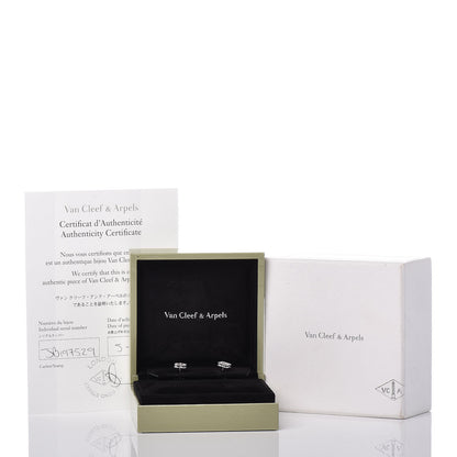Van Cleef & Arpels 18K White Gold Mother of Pearl Sweet Alhambra Earrings 7 of 7