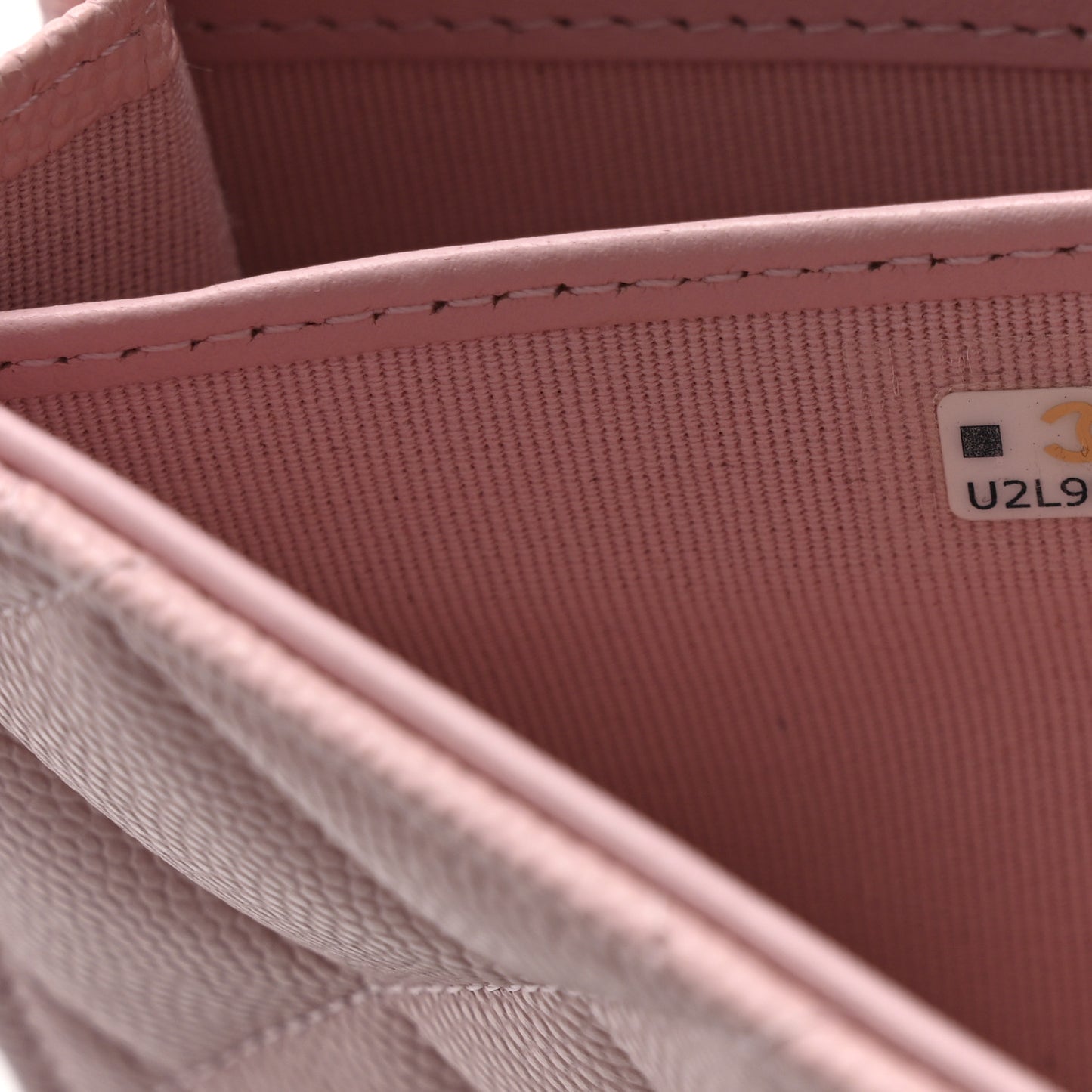 Caviar Quilted Large Gusset Flap Wallet Light Pink