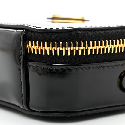 Prada Vernice Metal Triangle Logo Mini Pouch with Handle Black 10 of 12