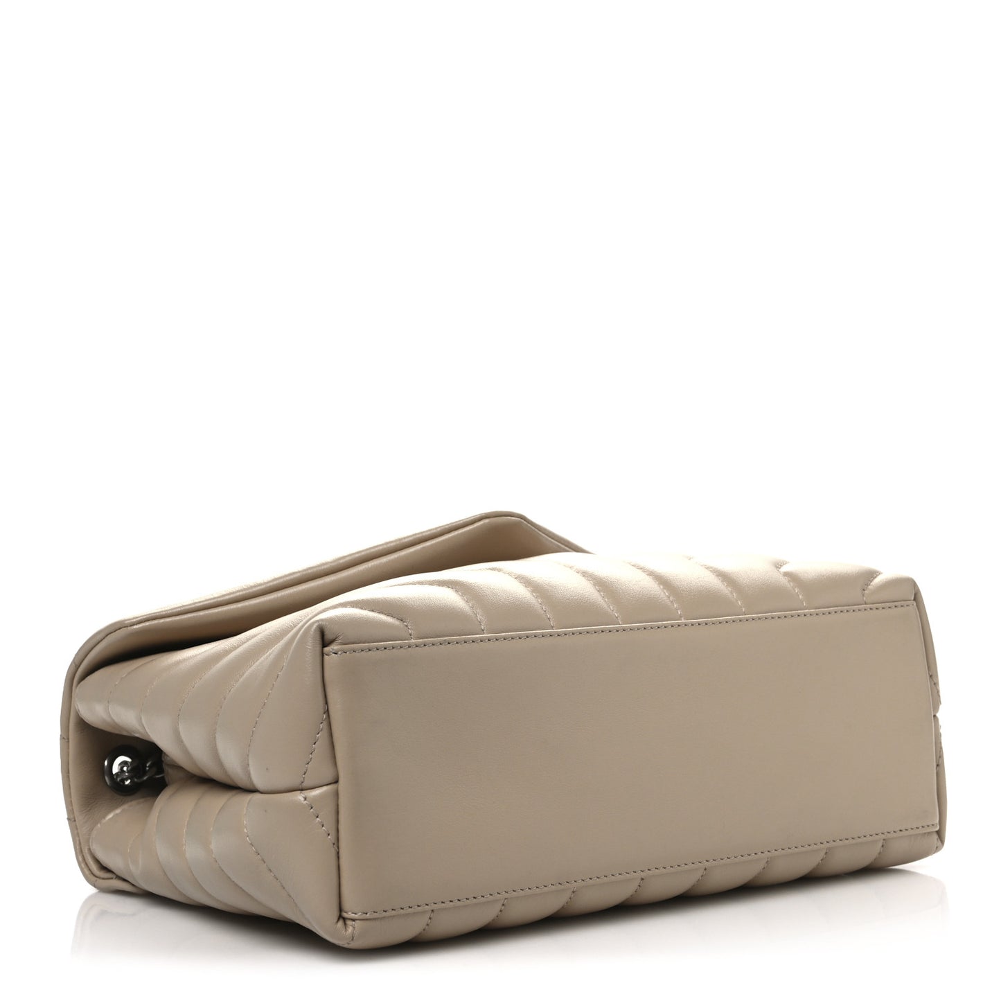 Calfskin Y Quilted Monogram Small Loulou Chain Satchel Nude Powder