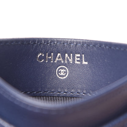 Chanel Caviar Chevron Quilted Card Holder Navy 6 of 10