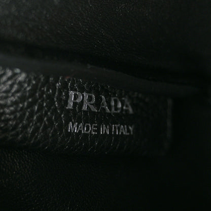 Prada Vitello Daino Soft Mini Zippered Top Handle Bag Black 6 of 9