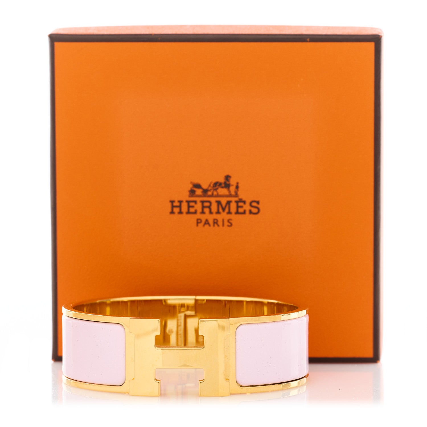 Hermes Enamel Wide Clic Clac H Bracelet GM Rose Dragee 4 of 4
