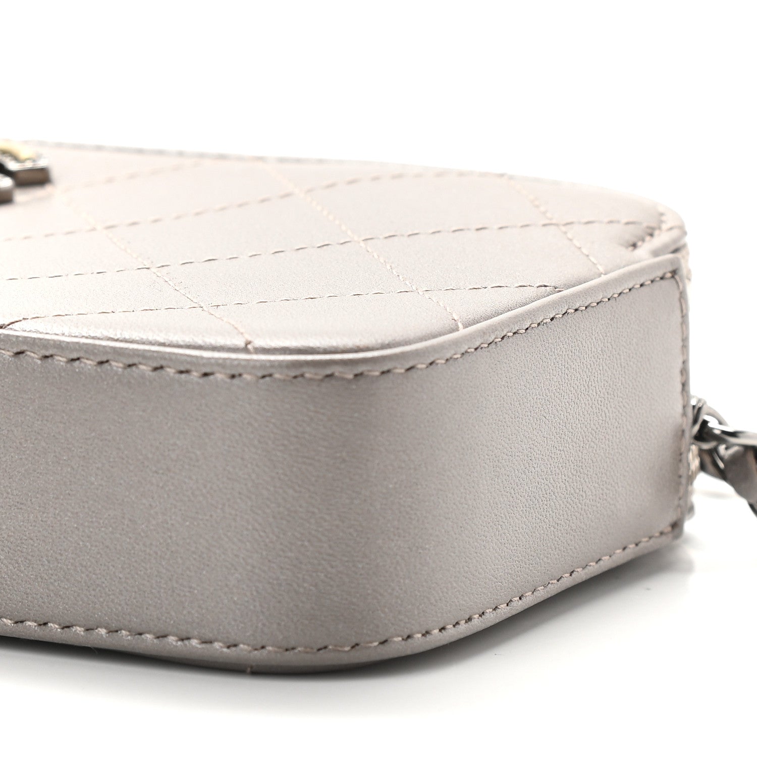 Chanel Calfskin Quilted Small Clutch With Chain Grey 12 of 13