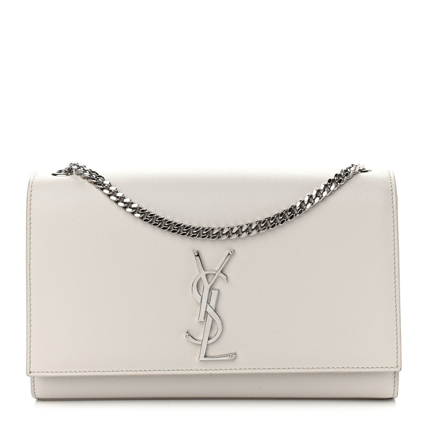 Grain De Poudre Medium Classic Monogram Kate Satchel Icy White