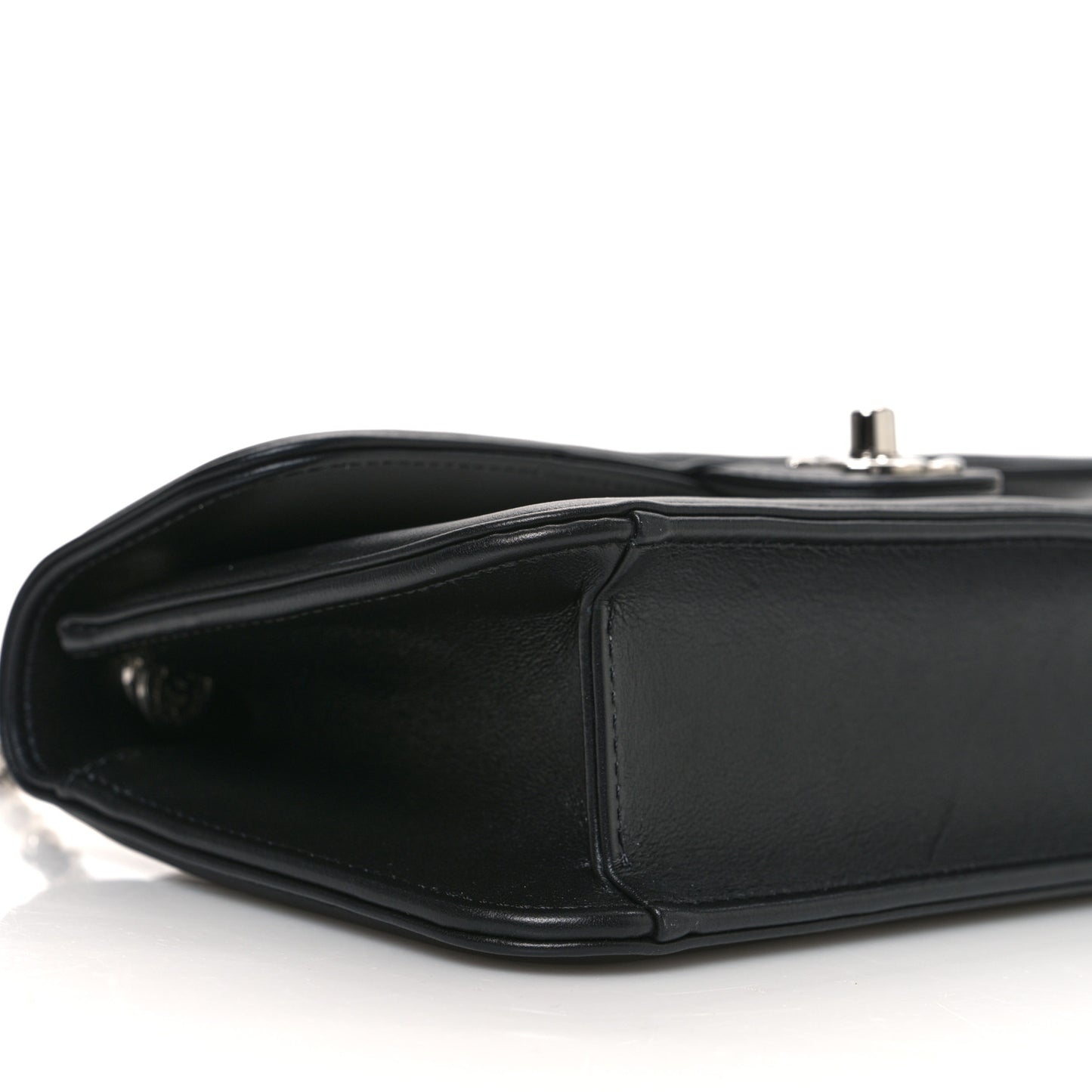 Lambskin Calfskin Small Chocolate Bar Flap Bag White Black