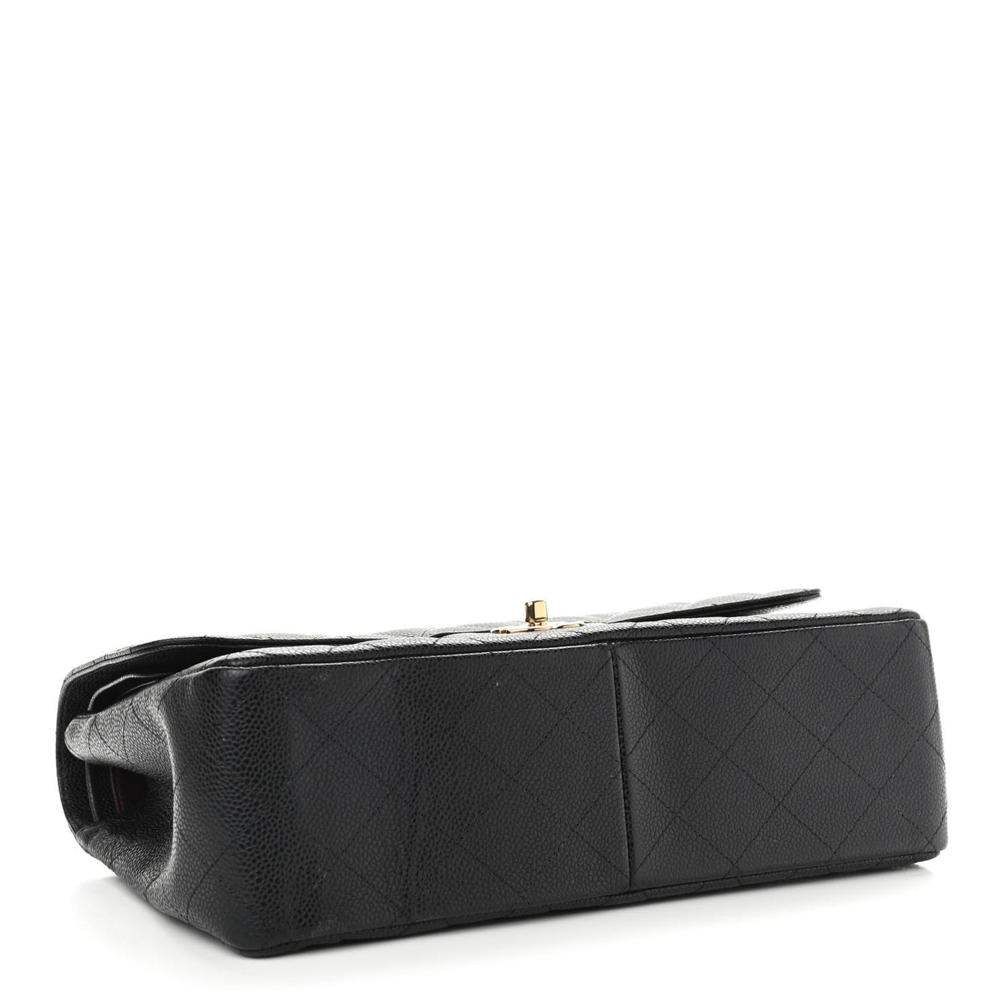 Caviar Quilted Jumbo Double Flap Black