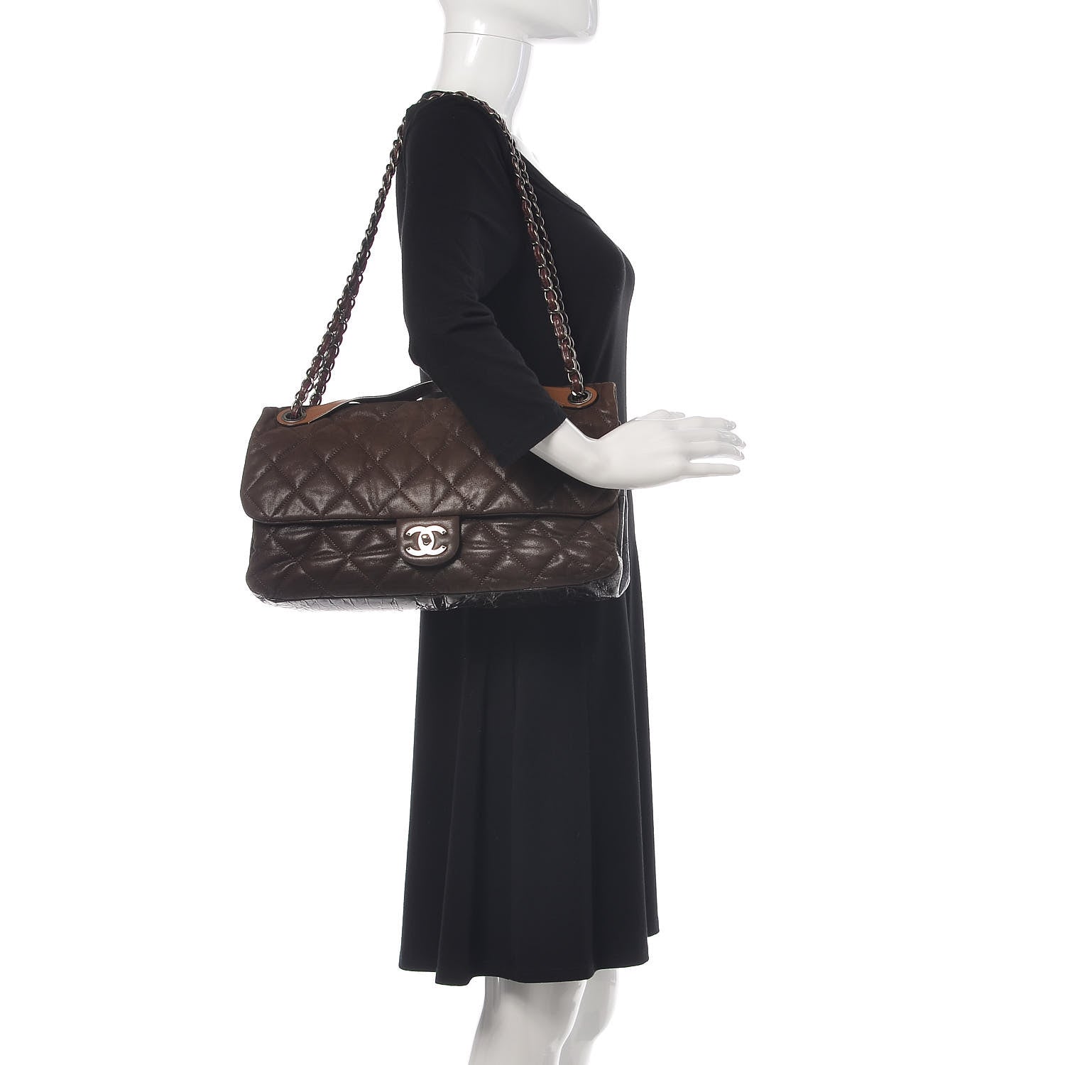 Chanel Iridescent Calfskin Jumbo In The Mix Flap Brown 2 of 12