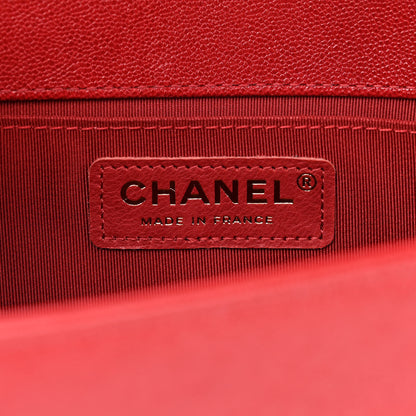 Chanel Caviar Quilted Medium Boy Flap Red 6 of 10