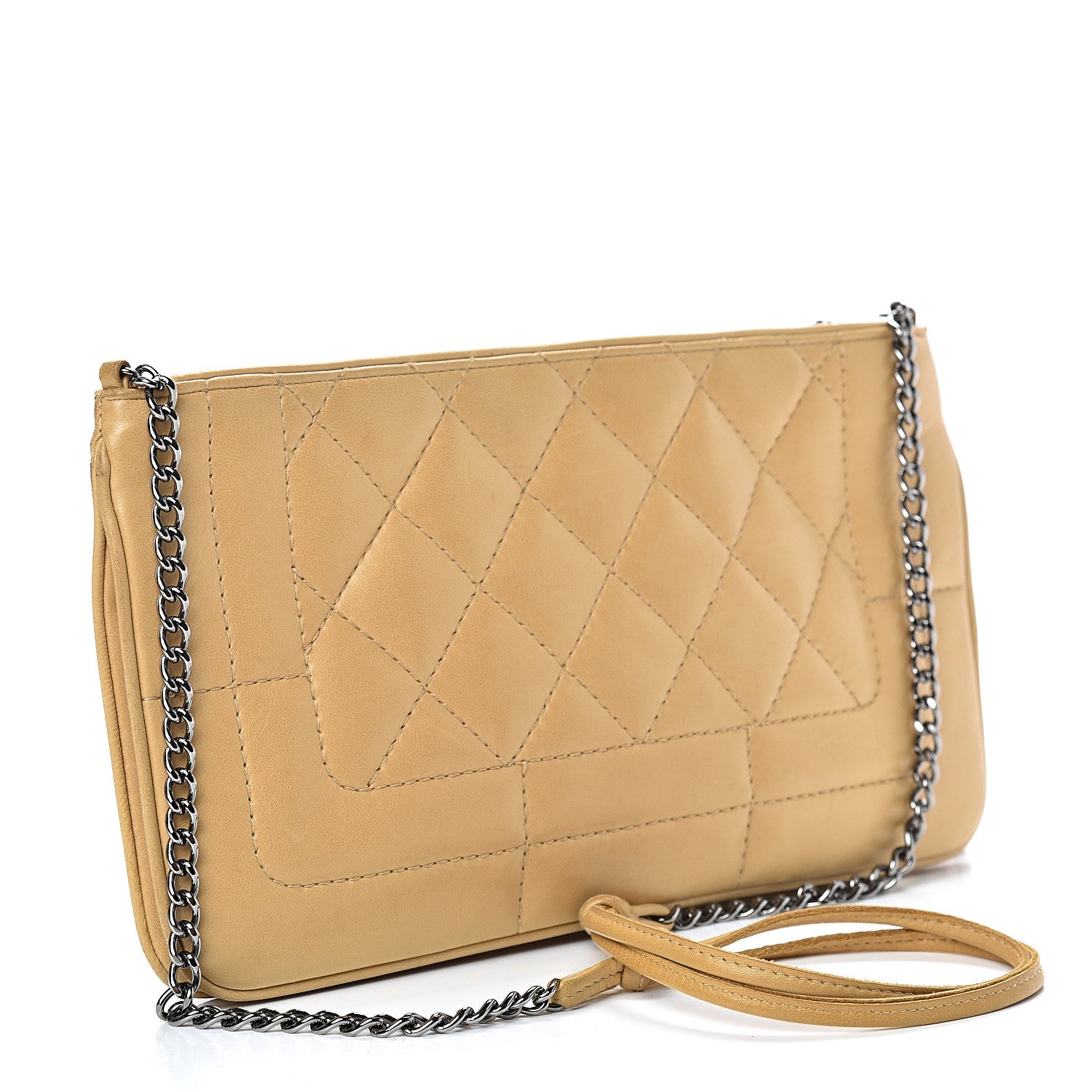 Chanel Lambskin Quilted Tassel Shoulder Bag Beige 2 of 11