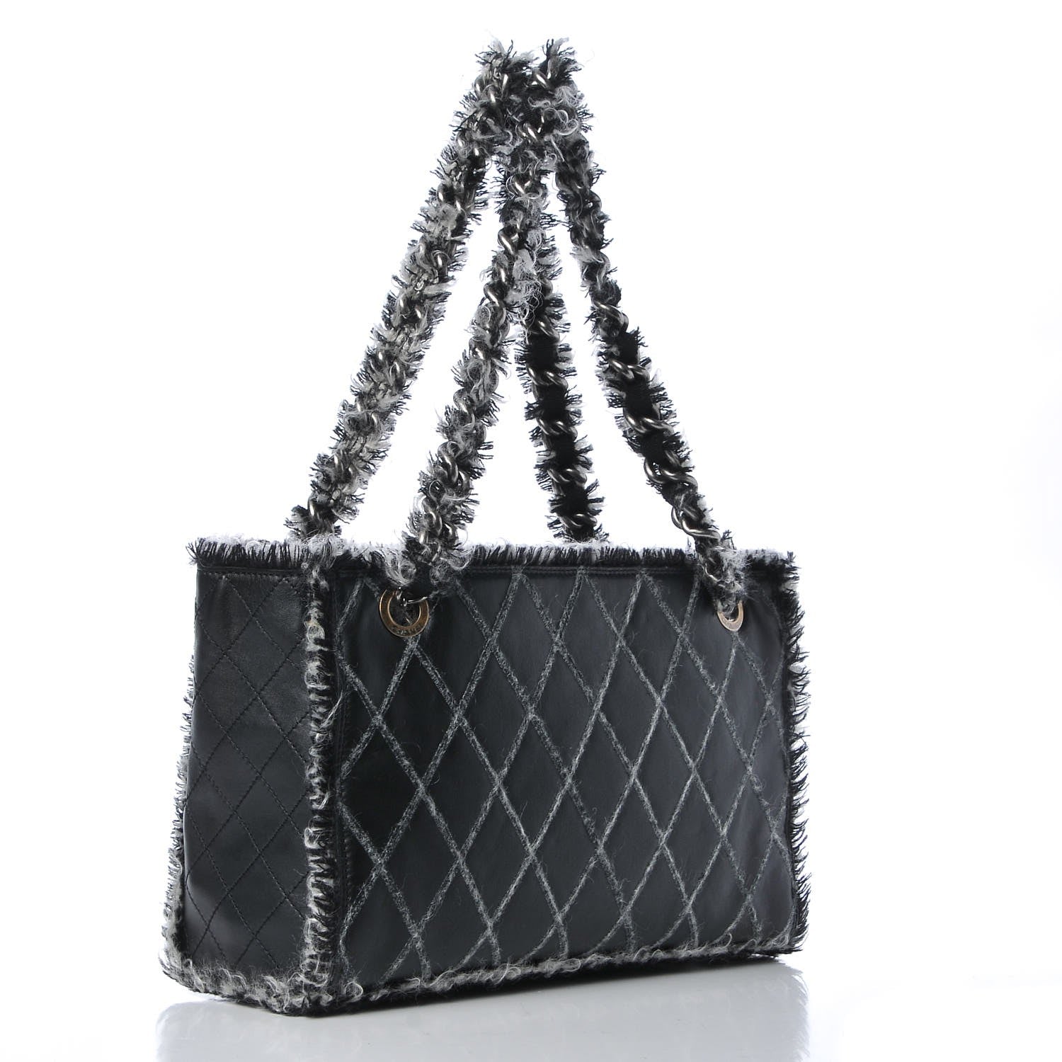 Chanel Tweed Calfskin Tweedy Shopping Tote Black 3 of 8