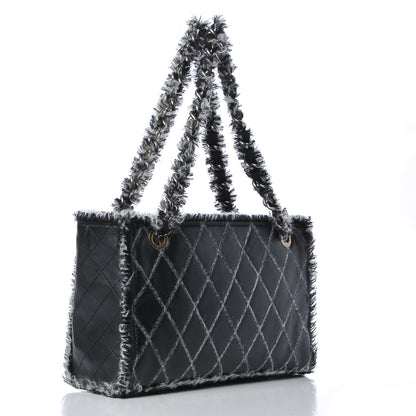 Chanel Tweed Calfskin Tweedy Shopping Tote Black 3 of 8