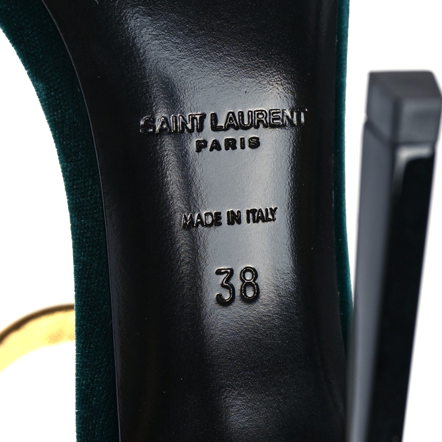 Metallic Velvet Talitha Ankle Strap Sandals 39 Green Gold