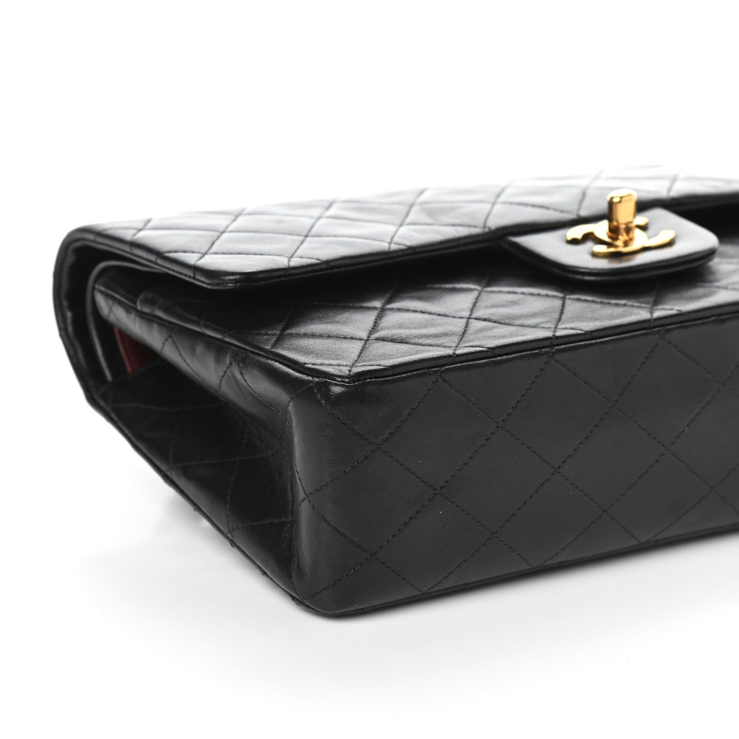 Chanel Lambskin Quilted Medium Double Flap Black 9 of 10