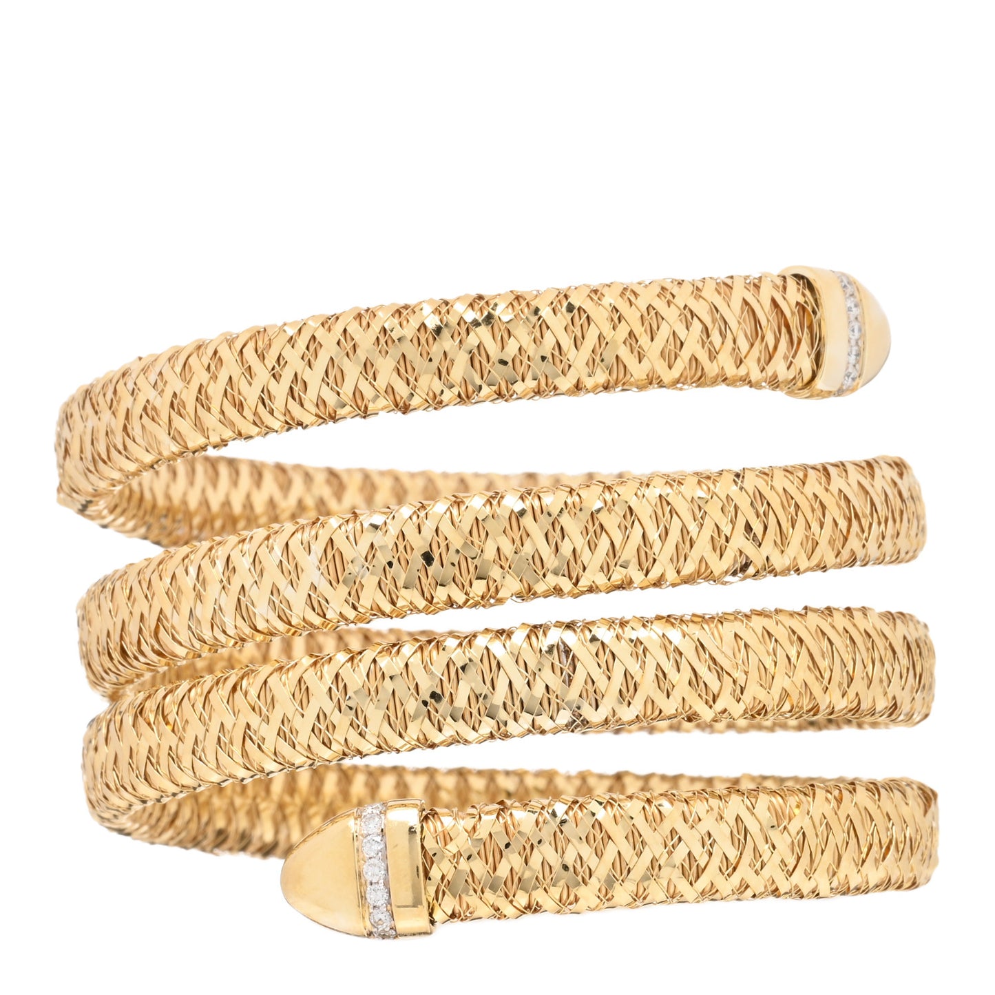 18K Yellow Gold Diamond Primavera Coil Bracelet
