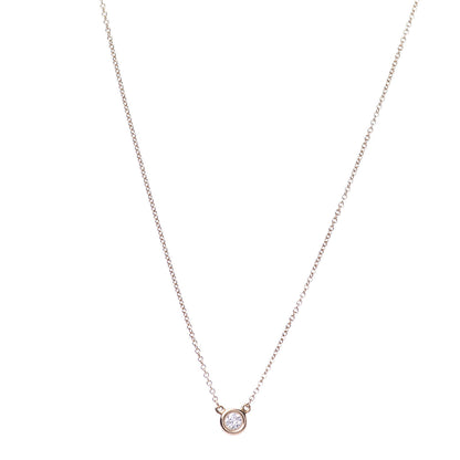 Tiffany 18K Rose Gold Diamond .16ct Elsa Peretti Diamonds by the Yard Pendant Necklace 1 of 8