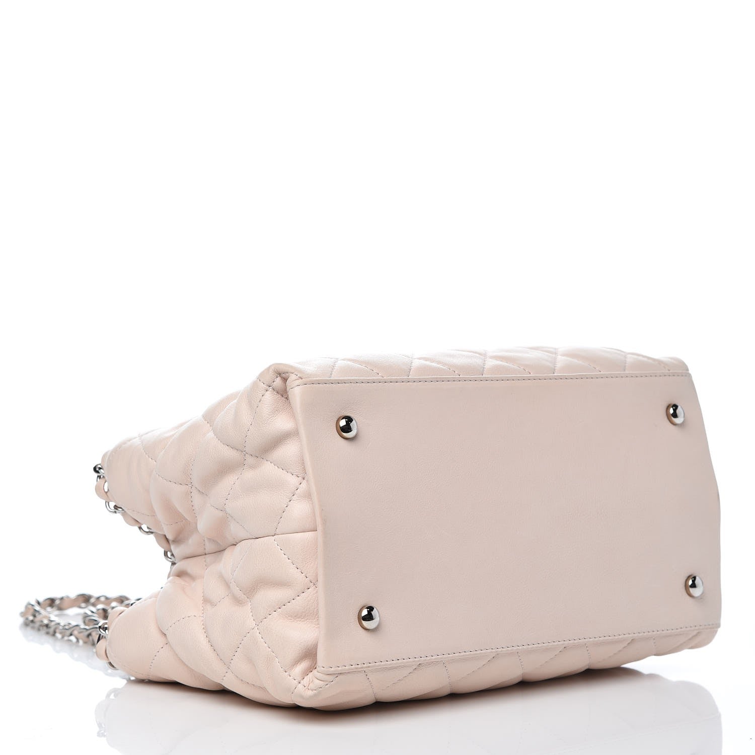 Chanel Lambskin Quilted Mini Chain Me Tote Light Beige 4 of 12