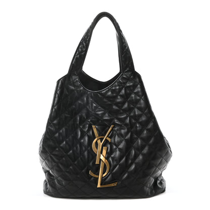 Saint Laurent Lambskin Quilted Maxi Icare Shopping Tote Black 1 of 10