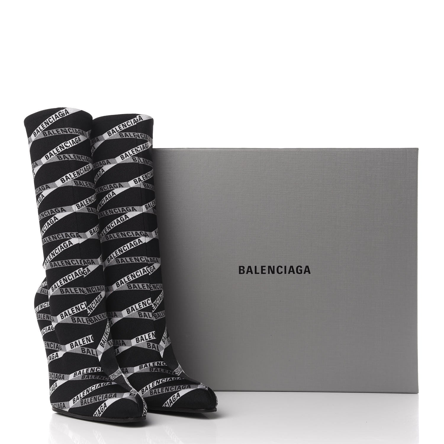 Balenciaga Spandex Losange Monogram 110mm Booties 38.5 Gris Black 8 of 8