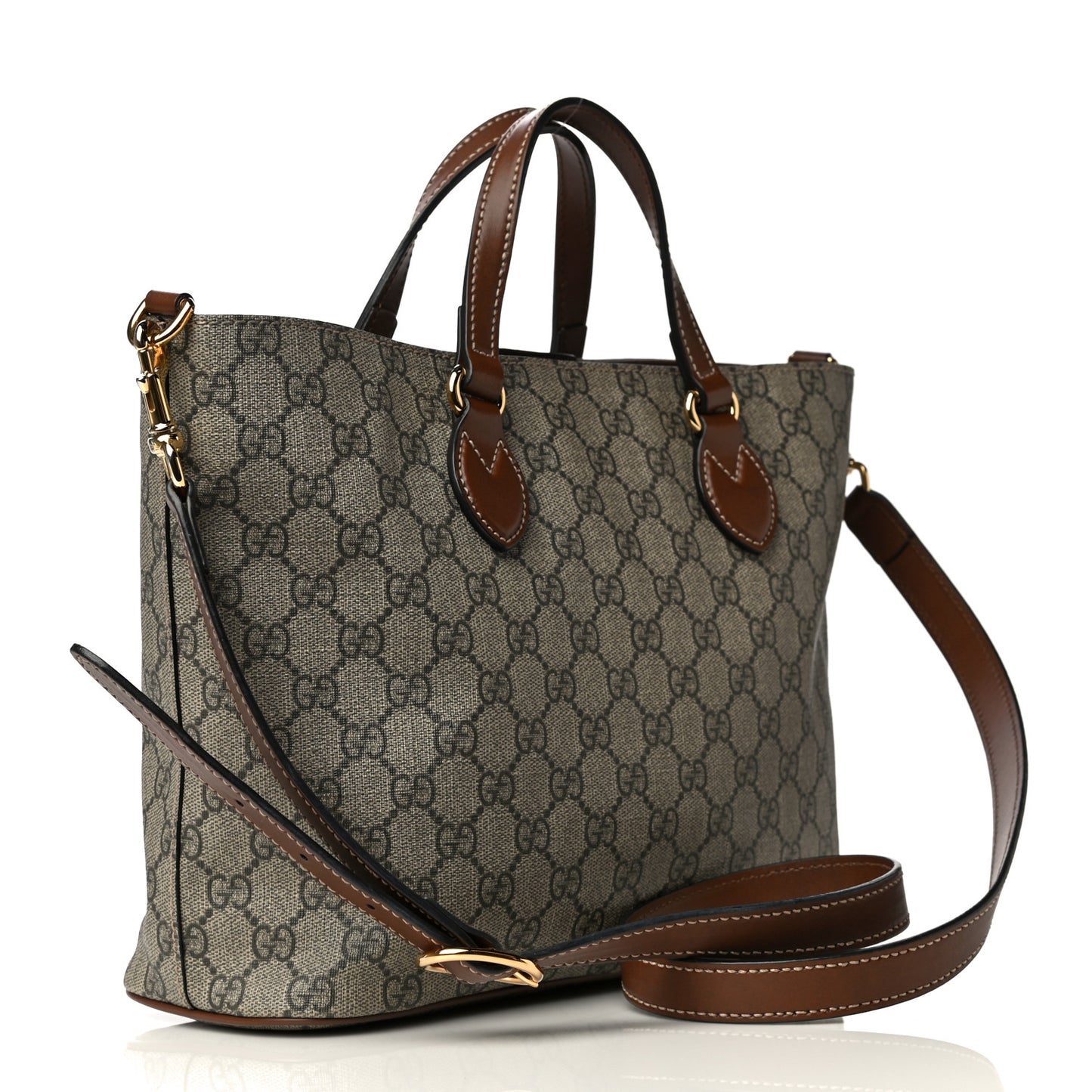 Soft GG Supreme Monogram Small Crossbody Tote Beige Cuir