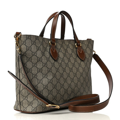 Gucci Soft GG Supreme Monogram Small Crossbody Tote Beige Cuir 3 of 11