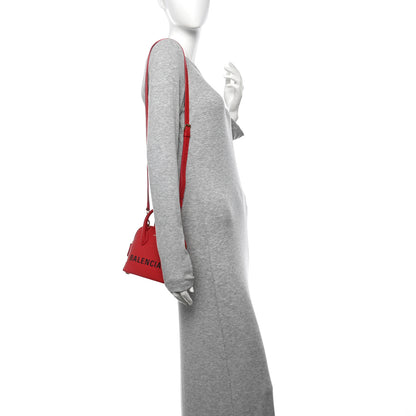 Balenciaga Signature Grained Calfskin Logo XXS Ville Top Handle Bag Rouge Coquelicot Black 2 of 12
