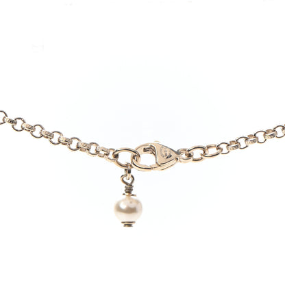 Chanel Pearl CC Pendant Necklace Golden Pearly White 4 of 5