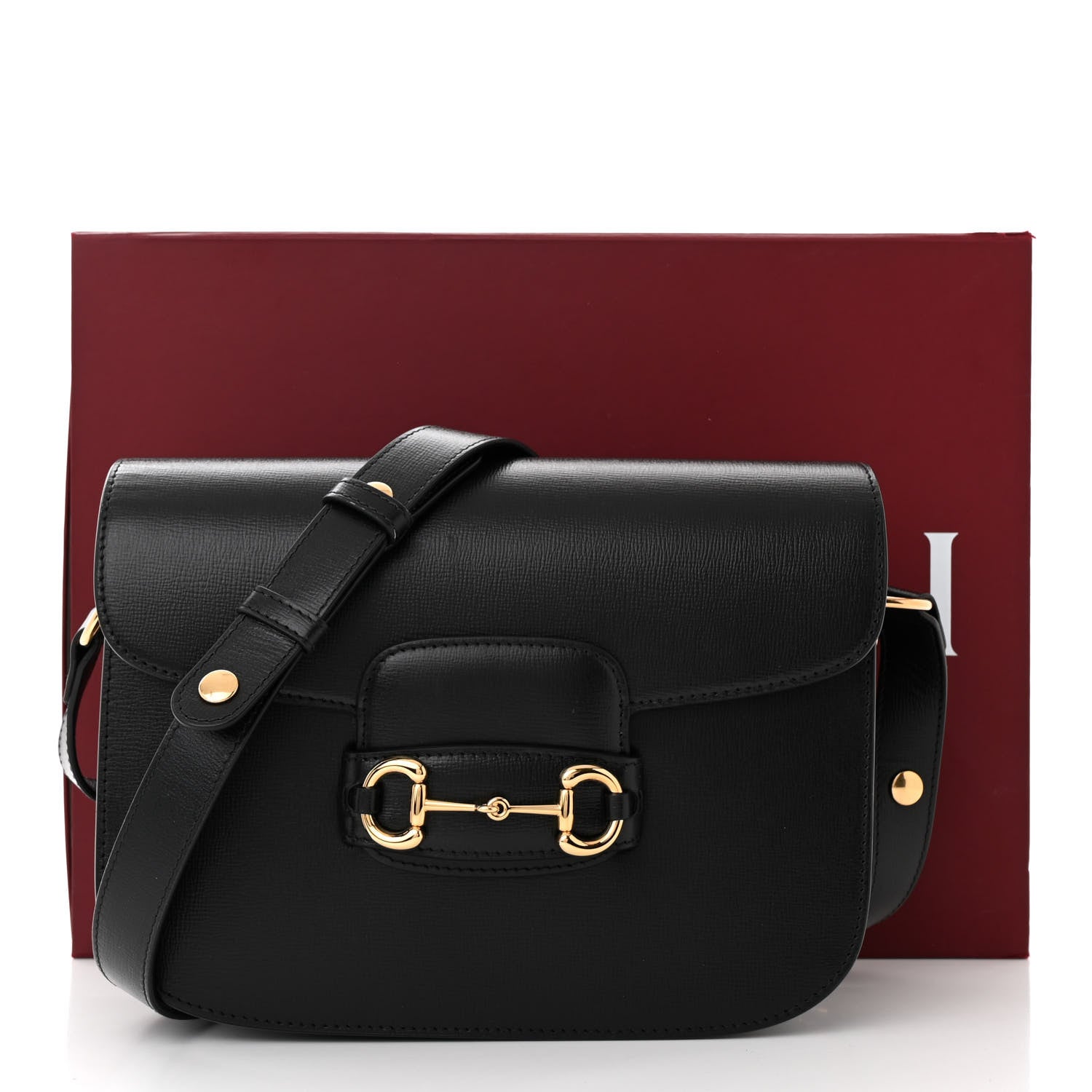 Gucci Azalea Calfskin Horsebit 1955 Shoulder Bag Black Black 10 of 10