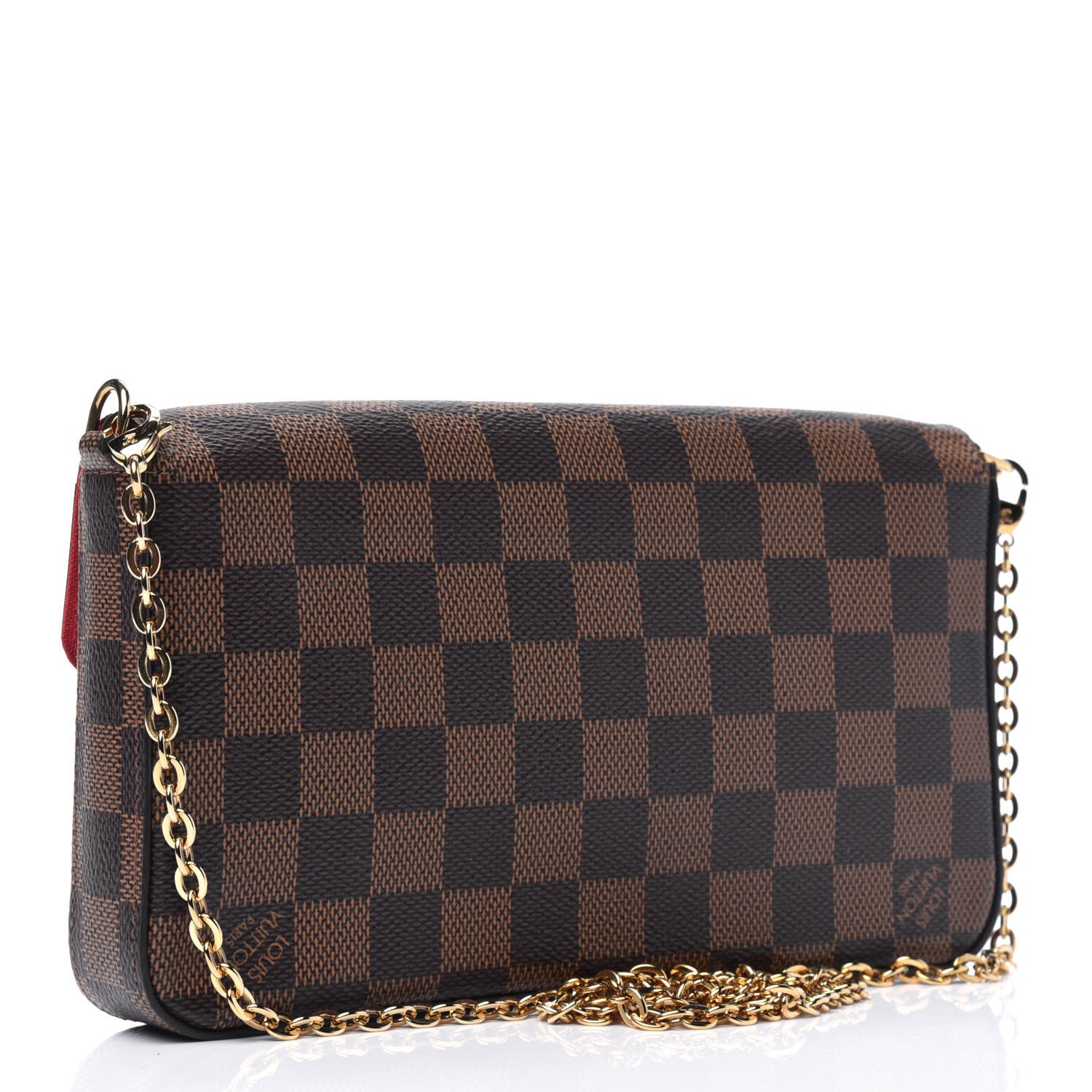 Louis Vuitton Damier Ebene Pochette Felicie Chain Wallet 2 of 4