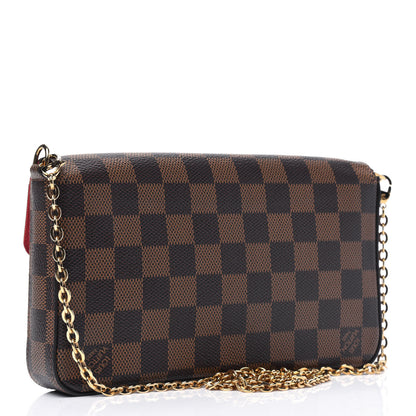 Louis Vuitton Damier Ebene Pochette Felicie Chain Wallet 2 of 4