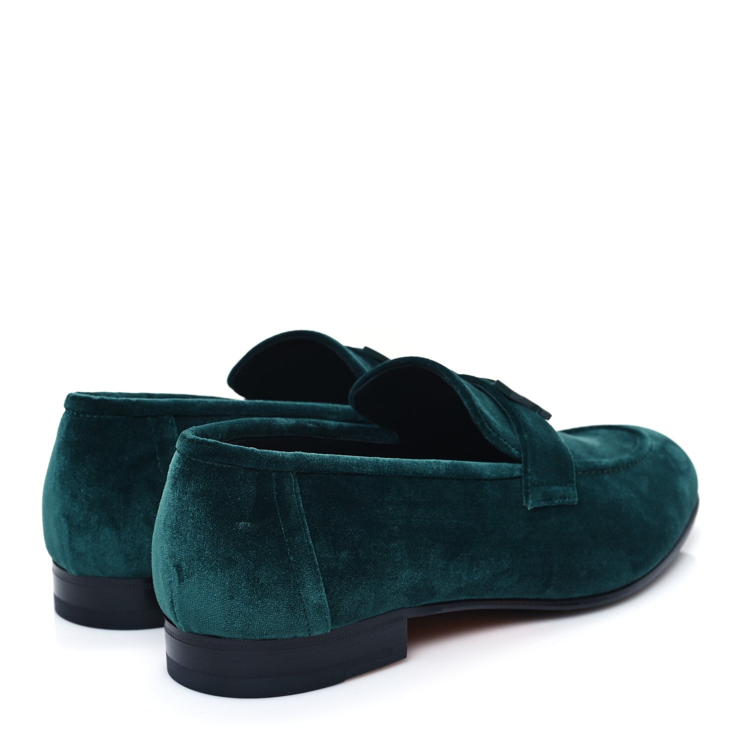 Hermes Velvet Mens Paris Loafers 40.5 Vert Fonce 4 of 9