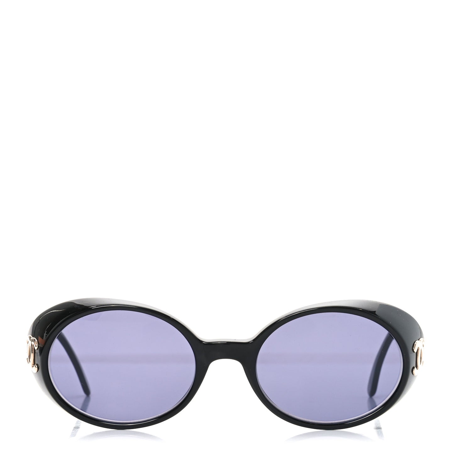Acetate CC Logo Round Sunglasses 05976 Black