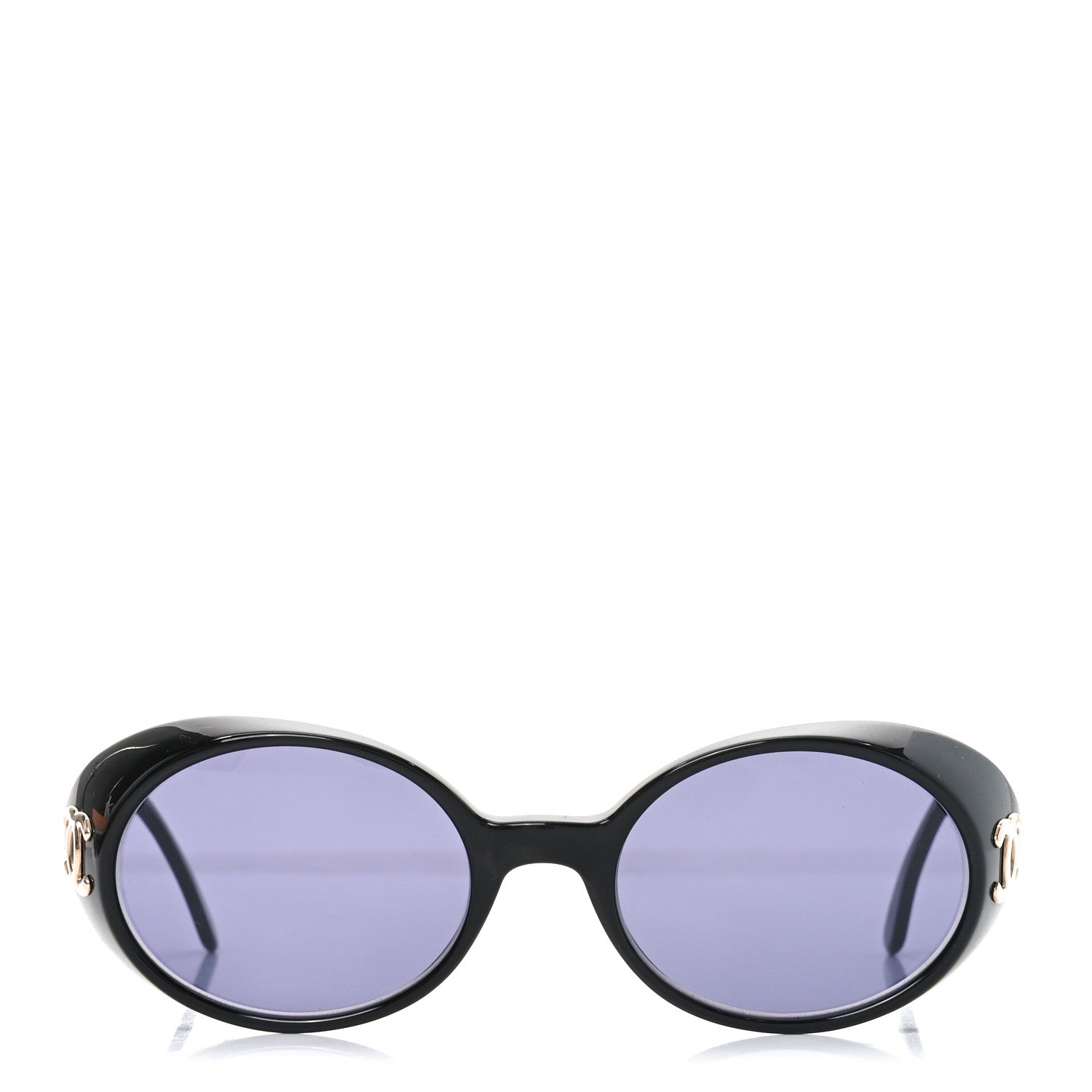 Chanel Acetate CC Logo Round Sunglasses 05976 Black 2 of 7