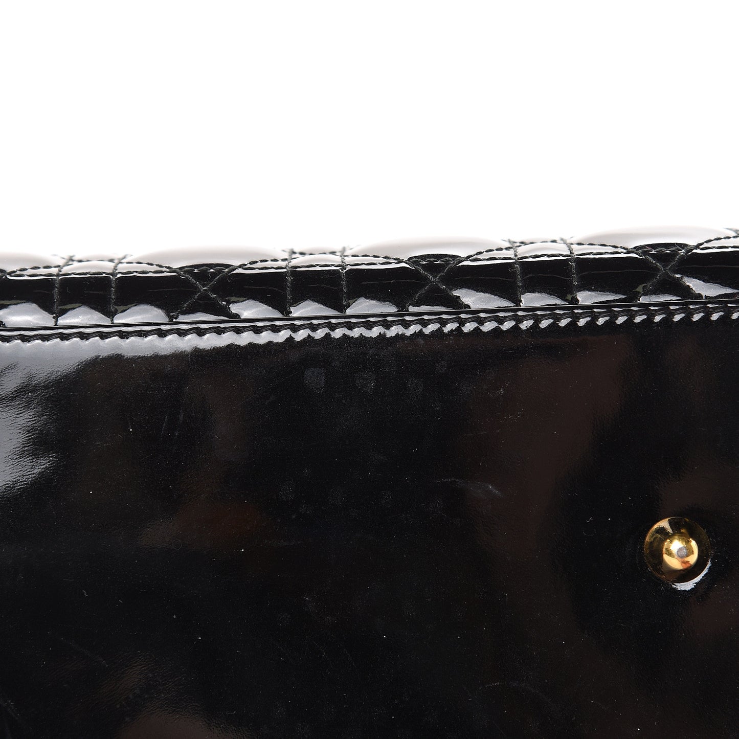 Patent Cannage Large Lady Dior Black