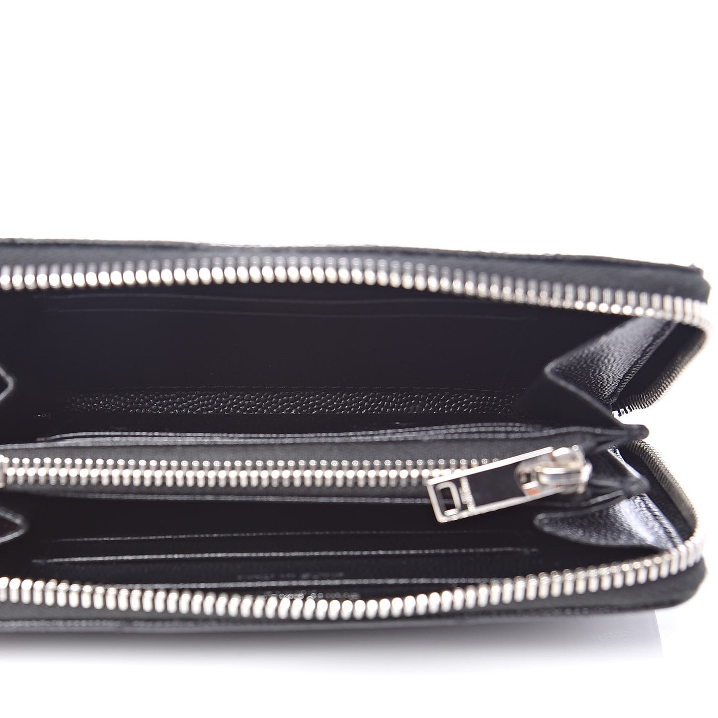Grain De Poudre Matelasse Chevron Monogram Zip Around Wallet Black