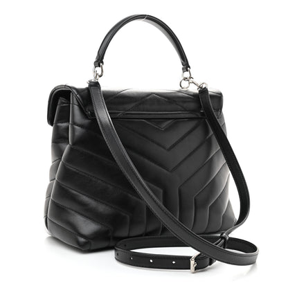 Saint Laurent Calfskin Y Quilted Monogram Medium Loulou Satchel Black 3 of 8