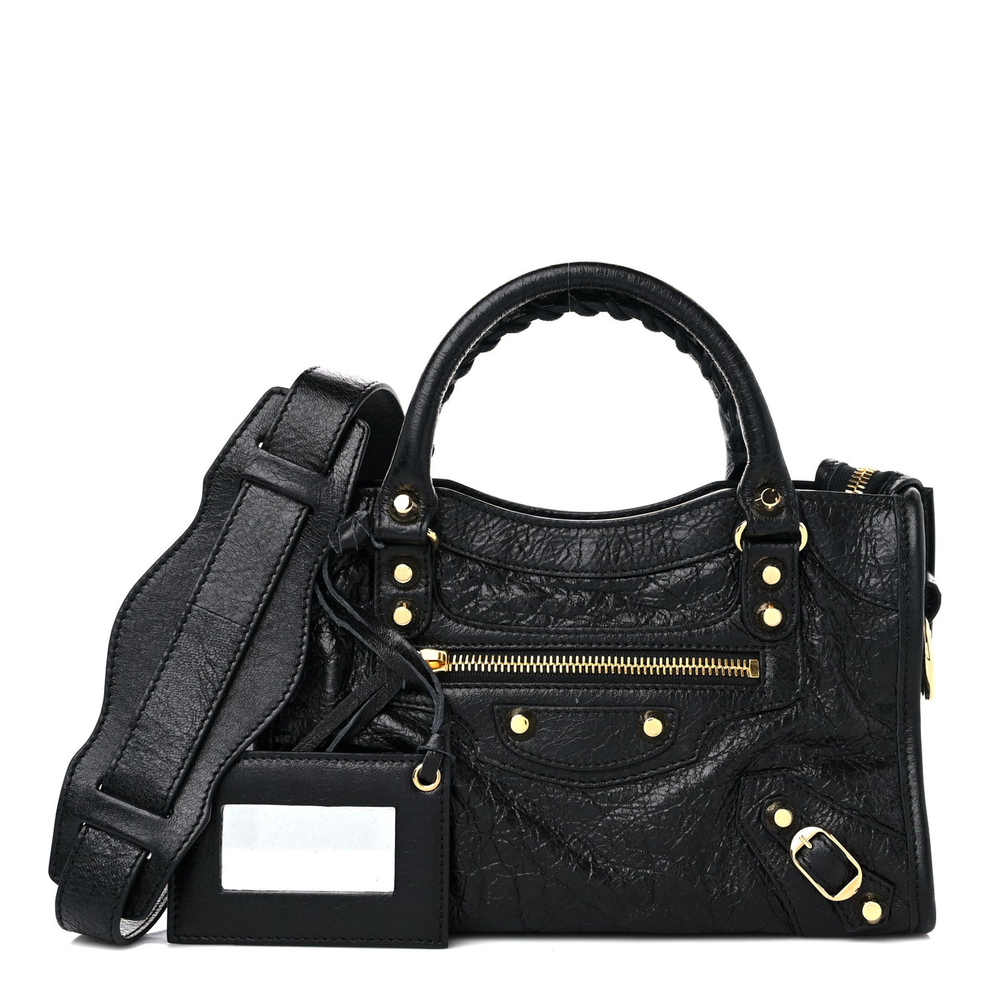 Agneau Classic Gold Hardware Mini City Black