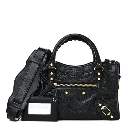 Balenciaga Agneau Classic Gold Hardware Mini City Black 1 of 12