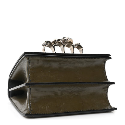 Alexander McQueen Lizard Embossed Calfskin Knuckle Crossbody Khaki 4 of 9