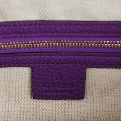 Gucci Pebbled Calfskin Small Soho Shoulder Bag Shine Purple 5 of 6
