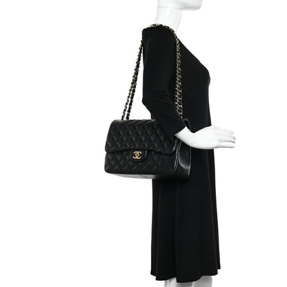 Chanel Lambskin Quilted Jumbo Double Flap Black 2 of 11